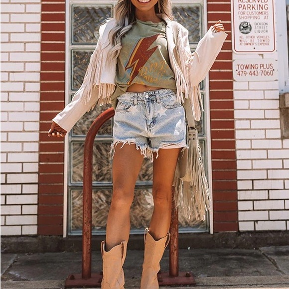 Cardigan women faux suede tassel fringe jacket festival boho - Picture 2 of 6